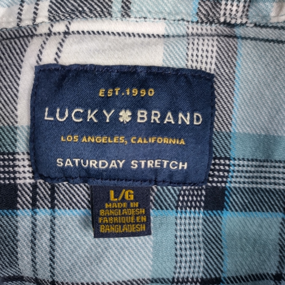 lucky brand Men's Size Large Saturday Stretch Pearl Snap Casual Shirt - Picture 2 of 11